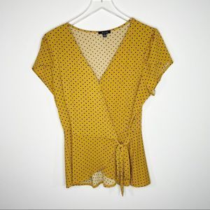 AUW Short Sleeve Wrap Blouse L